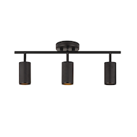 CANVAS Leigh 3-Light Ribbed Track Light Fixture, Black Front_Flat