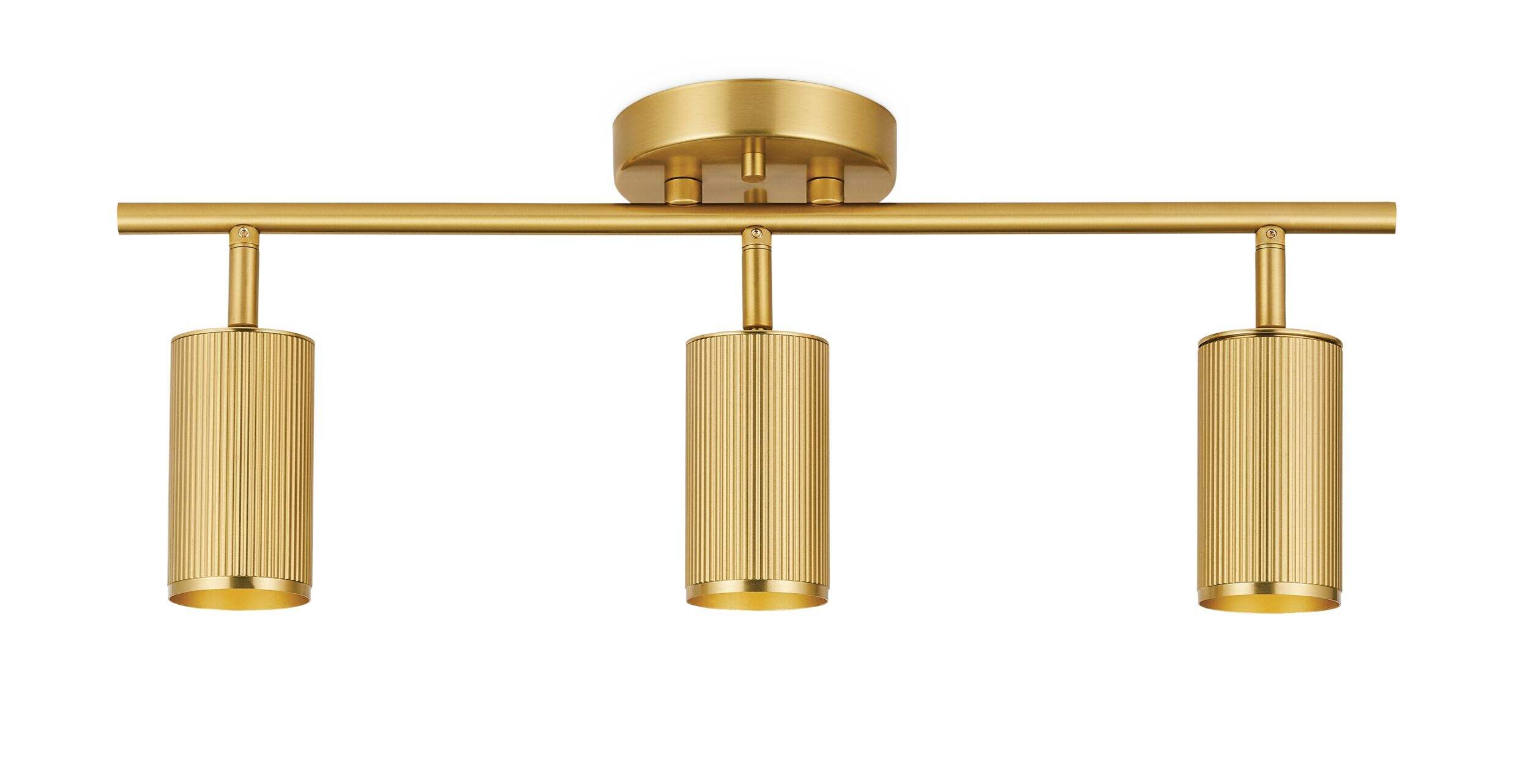 CANVAS Kennedy 3-Light Ribbed Track Light Fixture, Gold Front_Flat