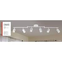 Rail d'éclairage à 6 lumières CANVAS Quinn, blanc