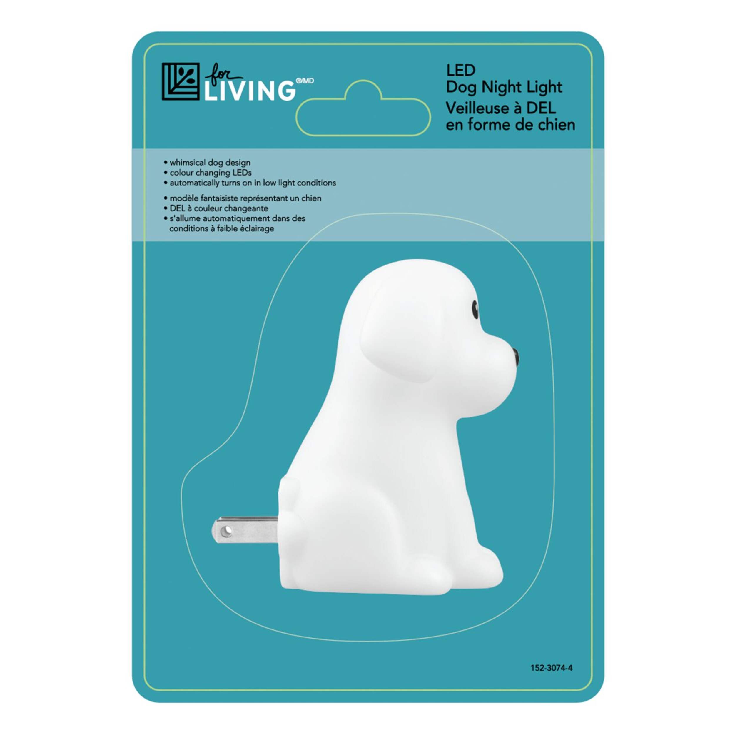 For Living Dusk to Dawn Colour Changing Dog LED Night Light Front_Flat