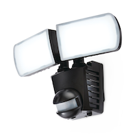 NOMA Solar Powered Motion Sensor Dual LED Security Light, 1200 Lumens, Black Front_Angled_Left