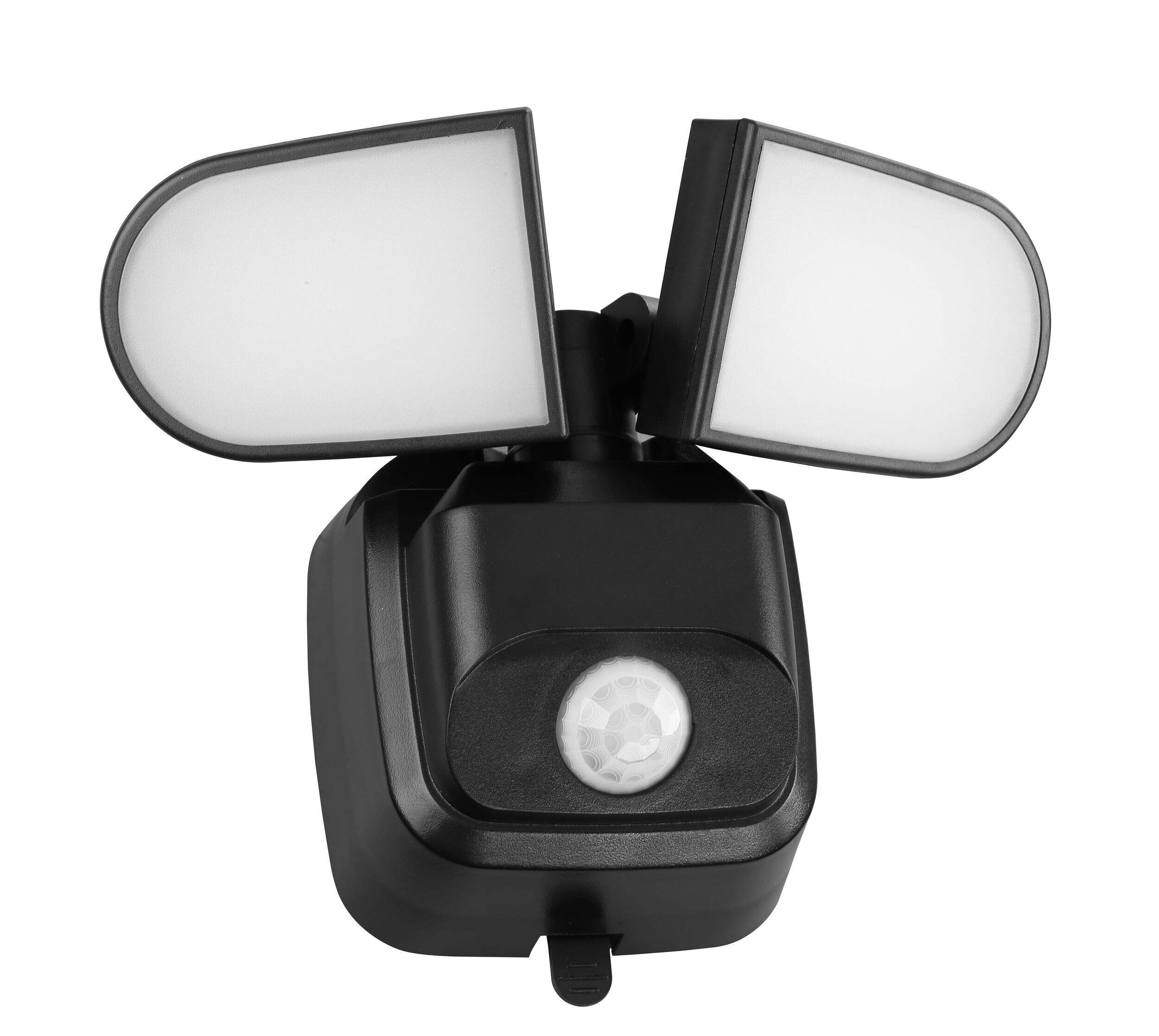 Lampe de sécurité à DEL NOMA à 2 têtes, fonctionnement à piles, détection de mouvement, 600 lumens, noir Front_Angled_Right