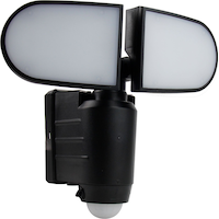 NOMA Solar Powered Motion Sensor Dual LED Security Light, 750 Lumens, Black Front_Angled_Right