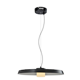 BAZZ Zaza Height Adjustable LED Pendant Light Fixture with Shade, Dimmable, 3000K, Matte Black, 9W Front_Flat