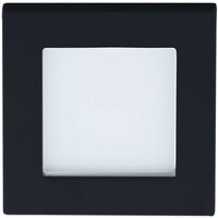 BAZZ Square Slim Recessed Integrated LED Disk Light Fixture, Back Round, Dimmable, 950 Lumens, 3000K Soft White, Matte Black, 12W