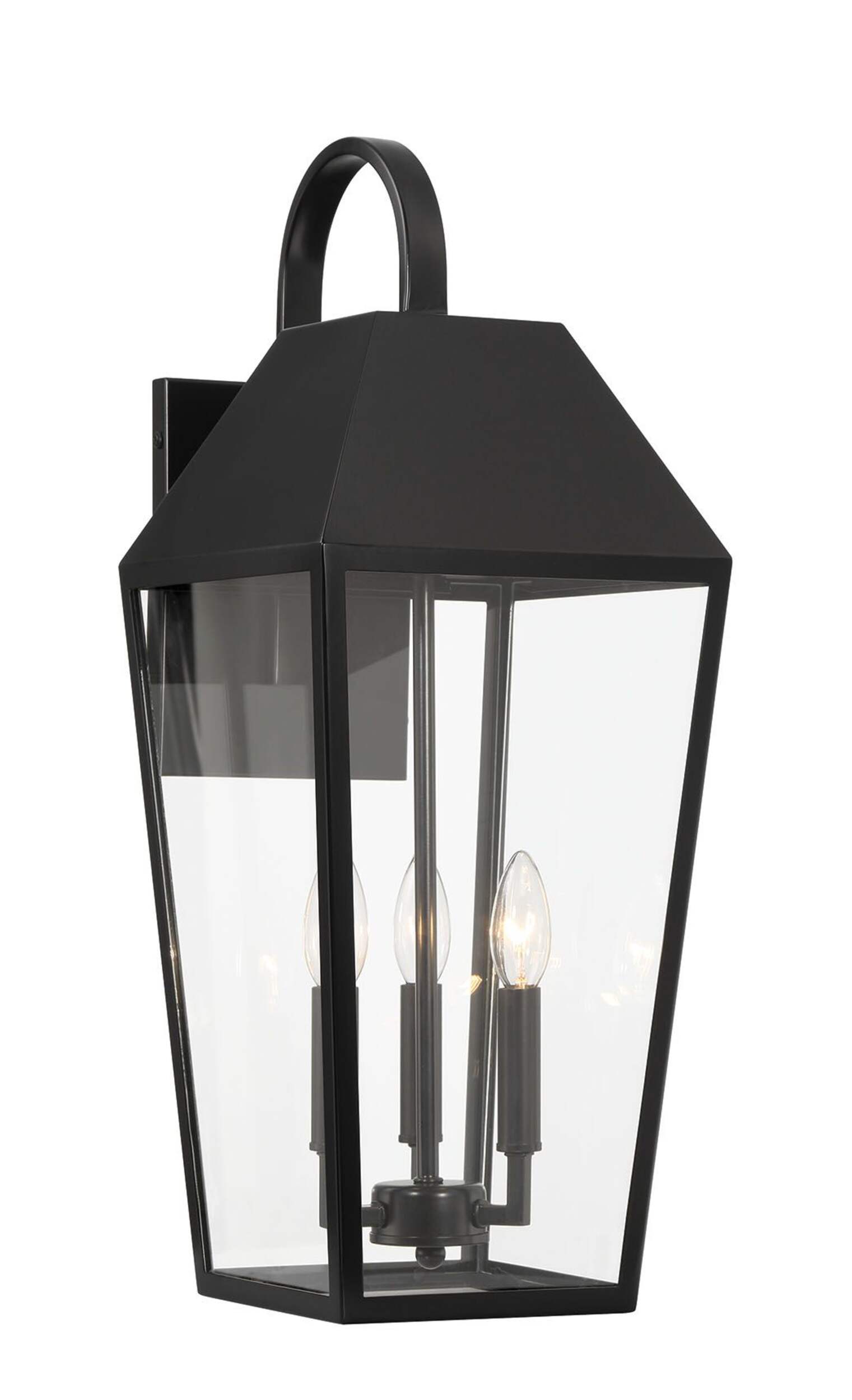 Applique murale extérieure Eurofase, 3 lumières, 24,25 x 9,5 po, noir Front_Three_Fourths_Angled_Right