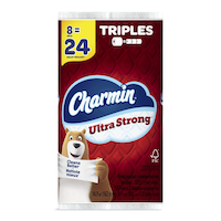 Charmin Ultra-Strong Triple Roll Bathroom Toilet Paper, 2-Ply, 8-pk Front_Flat