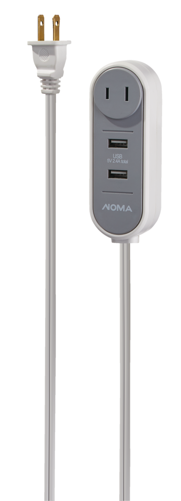 NOMA 6-ft 6-in 16/2 Extension Cord with 2 USB Outlets, Travel
