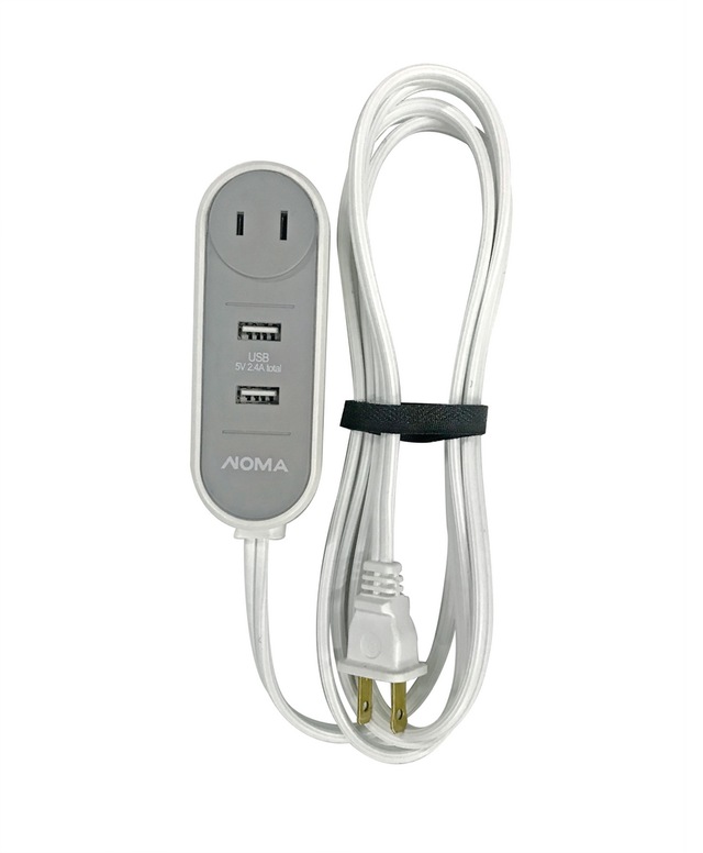 NOMA 6ft 6in 16/2 Extension Cord with 2 USB Outlets, Travel design