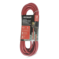 NOMA 16-ft 5-in 14/3 Outdoor Extension Cord with Grounded Outlet and Locking Connector, Red Front_Flat