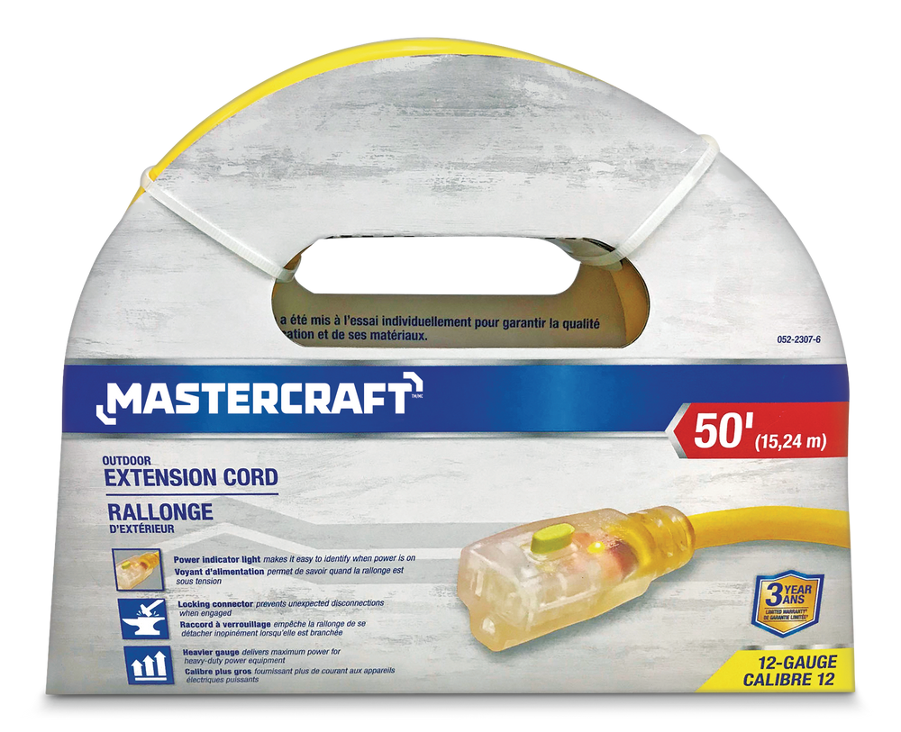 Mastercraft 50ft 12/3 Outdoor Extension Cord with Lighted end
