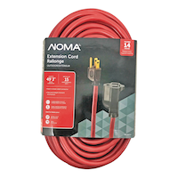 NOMA 49-ft 3-in 14/3 Outdoor Extension Cord with Grounded Outlet, Red