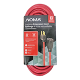 NOMA 14/3 Outdoor Extension Cord with Grounded Outlet & Locking Connector, Red Front_Flat