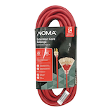NOMA 14/3 Outdoor Extension Cord with 3 Grounded Outlets & Lighted End, Red Front_Flat