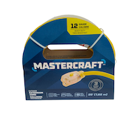 Rallonge d'extérieur Mastercraft, prise avec mise à la terre et extrémité illuminée, jaune Front_Flat