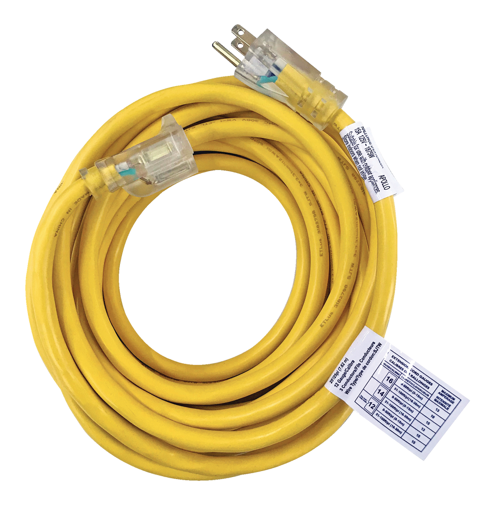Mastercraft Outdoor Extension Cord with Grounded Outlet and Lighted End,  Yellow Canadian Tire