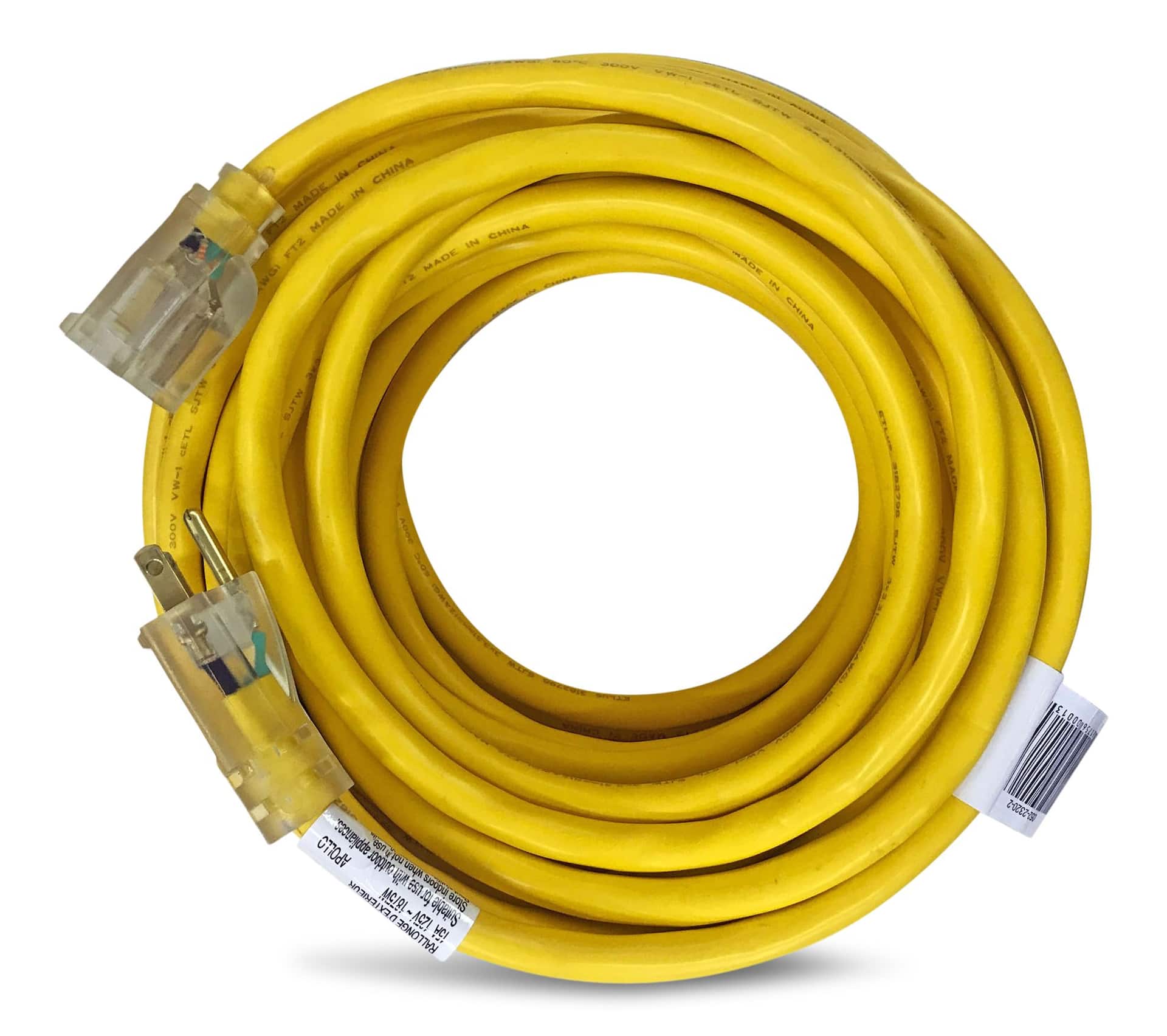 Mastercraft Outdoor Extension Cord with Grounded Outlet and Lighted End,  Yellow Canadian Tire