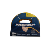 Mastercraft 12/3 Yellow Outdoor Extension Cord with 3 Grounded Outlets and Lighted End Front_Flat