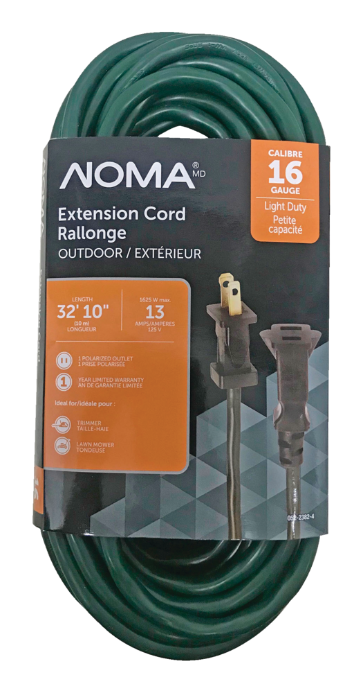 NOMA 32-ft 10-in 16/2 Outdoor Extension Cord, Flexible, Outlet, Green  Canadian Tire