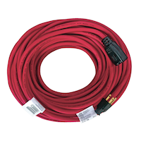 NOMA Outdoor Locking Extension Cord with Grounded Outlet, 98-ft 5-in, Red