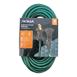 Rallonge d'extérieur NOMA, calibre 16/2, flexible, 1 prise, vert Front_Flat