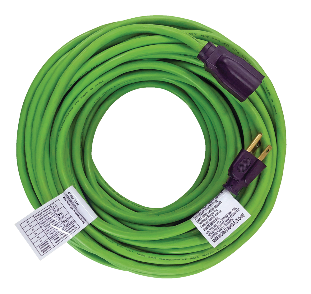82-ft 16/3 Outdoor Extension Cord with Grounded Outlet, Lime Green NOMA