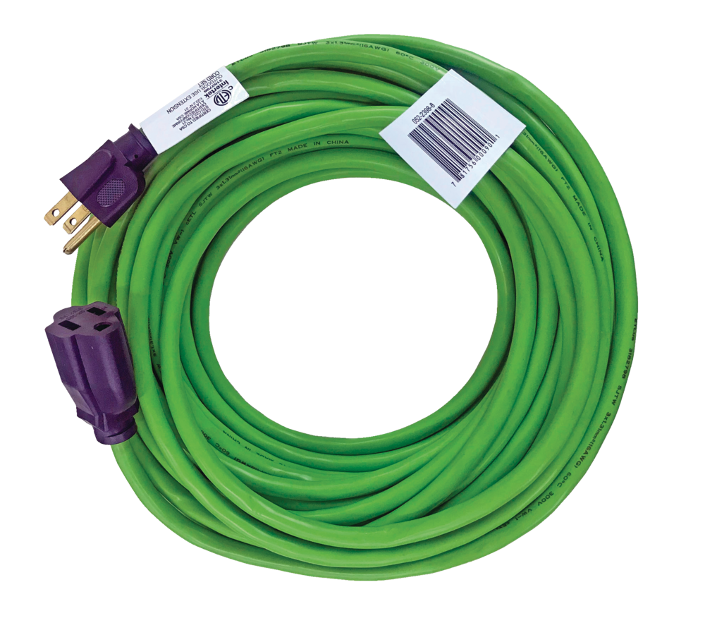 NOMA 49-ft 3-in 16/3 Outdoor Extension Cord with Grounded Outlet, Lime ...