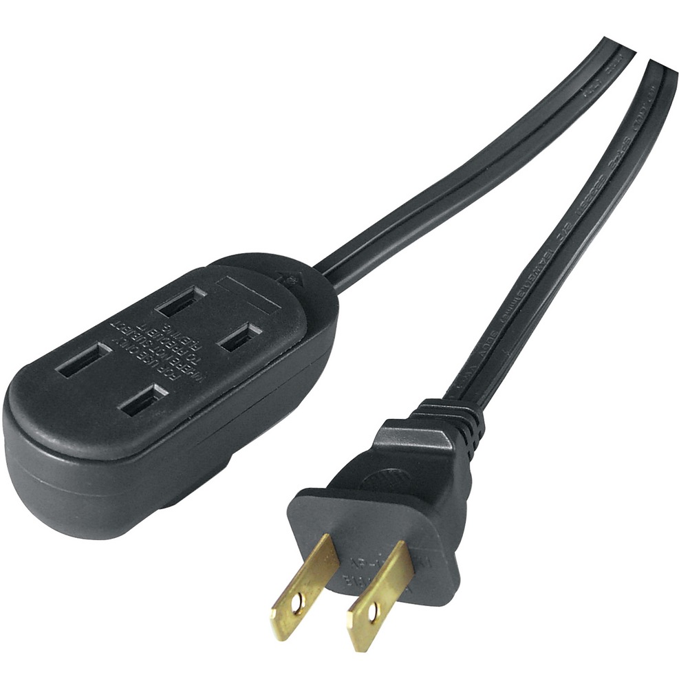 NOMA 6ft 7in 16/2 Light Duty Extension Cord with 3 Outlets, Black