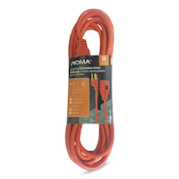 NOMA 16/3 Outdoor Extension Cord with Grounded Outlet & Locking Connector, Orange Front_Flat