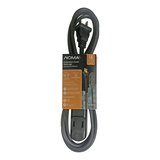 NOMA 14-ft 9-in 16/2 Indoor Extension Cord, Light-Duty, 3 Outlets, Black Front_Flat