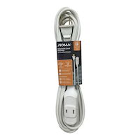 NOMA 16/2 Outdoor Extension Cord with 3 Outlets, White Front_Elevated