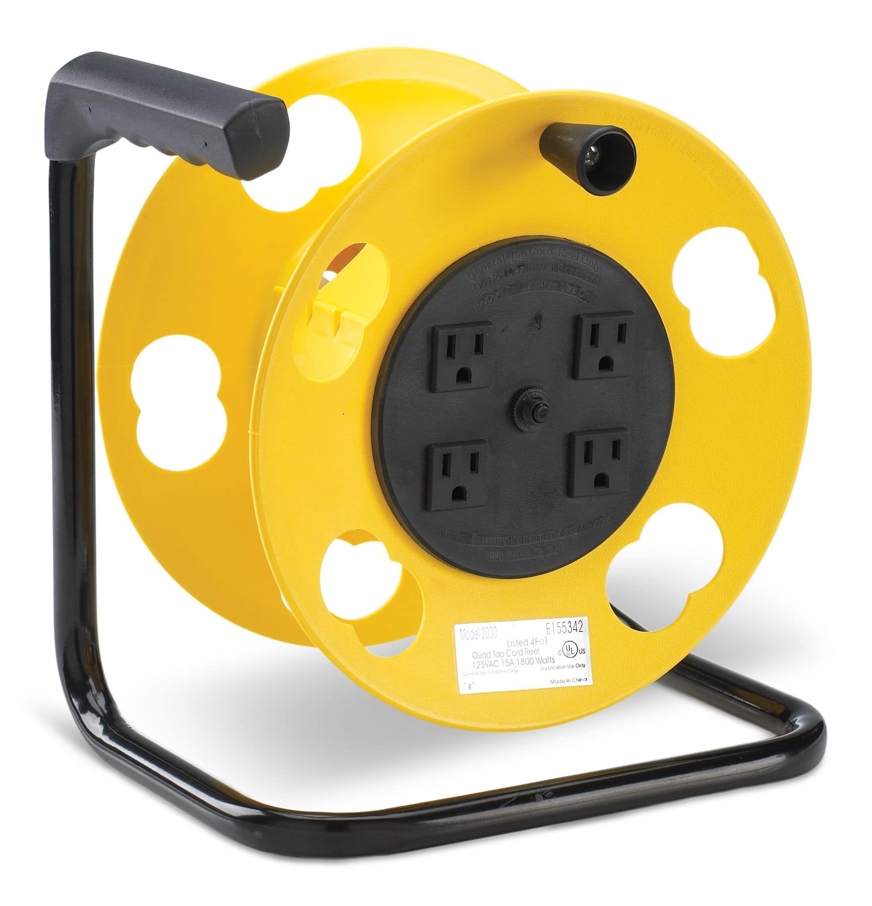 NOMA 100-ft Extension Cord Storage Reel with 4 Grounded Outlets and Circuit  Breaker