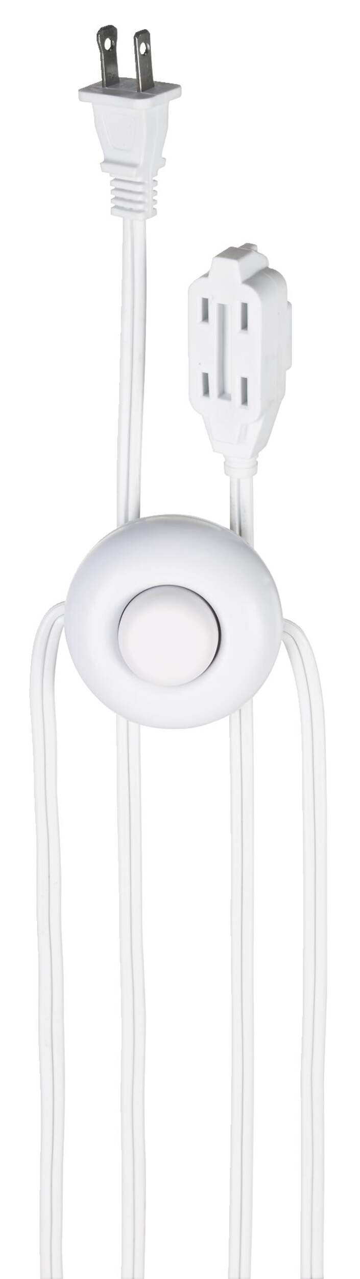 NOMA 14ft 7in 16/2 Indoor Extension Cord, ON/OFF Foot Switch, White