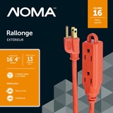 Rallonge d'extérieur NOMA, calibre 16/3, 16 pi 5 po, 3 prises avec mise à la terre Front_Flat