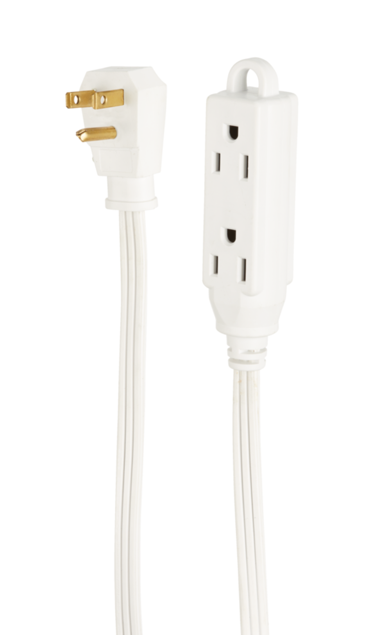 NOMA 14-ft 9-in 16/2 Indoor Extension Cord, Light-Duty, 3 Outlets, White