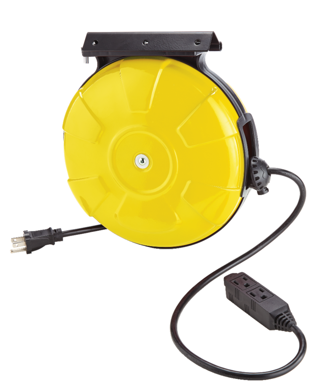 30Ft Retractable Extension Cord Reel with Breaker Switch & 3 Electrica -  iron forge tools
