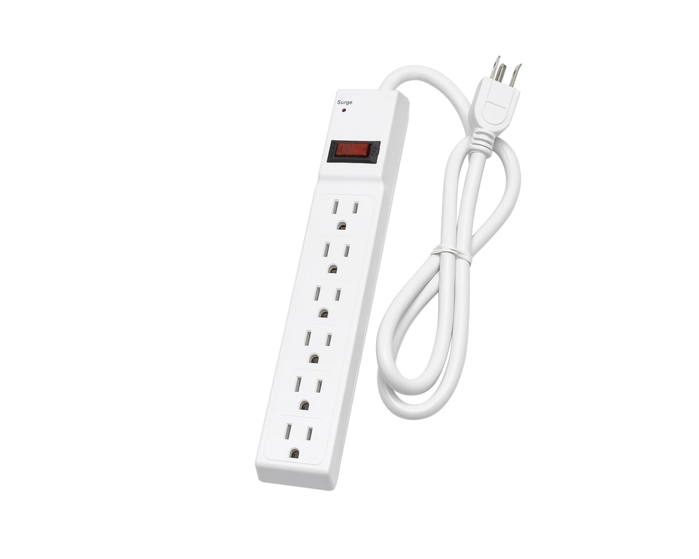 Certified 6Outlet Surge Protector Power Bar, 3ft cord, 350 Joules