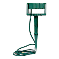 NOMA 3-Outlet Outdoor Power Stake with 6-ft Cord, Green Front_Angled_Left