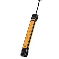 Mastercraft 6-Outlet and 1 USB Port Power Bar with 6-ft Cord, Yellow/Black Front_Angled_Left