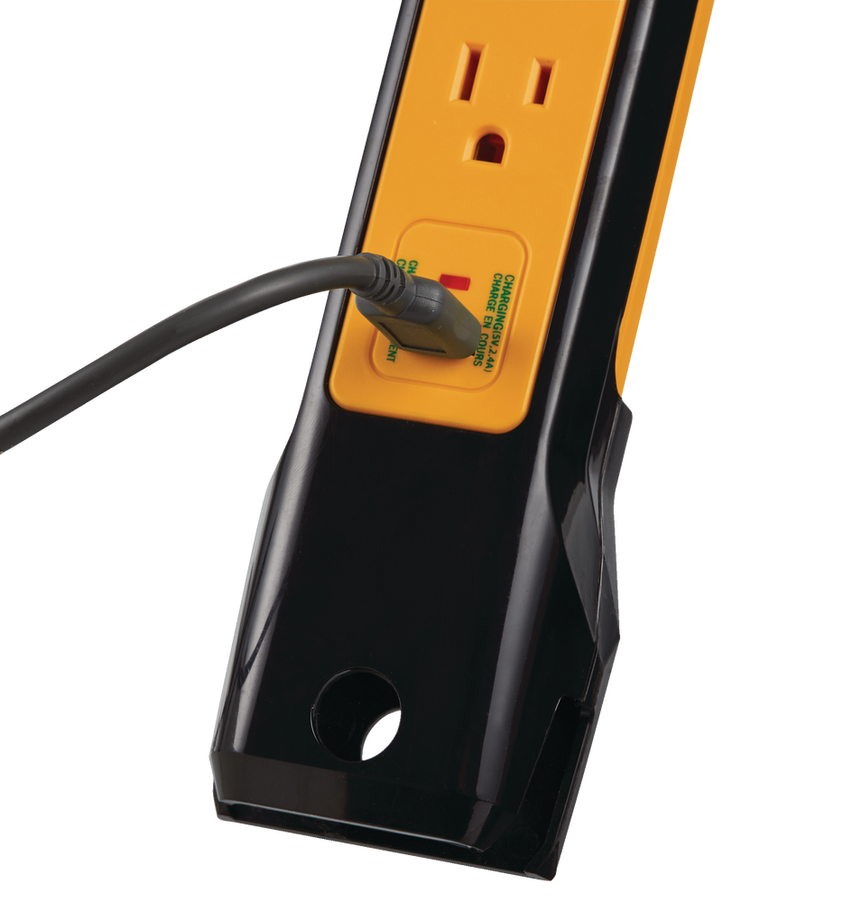 Mastercraft 6Outlet and 1 USB Port Power Bar with 6ft Cord, Yellow