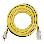Rallonge électrique d'extérieur illuminée de Canada Wire, calibre moyen,  SJTW, 3 fiches/1 prise, 100 pi, rouge 89070