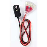 MAXIMUM 6-ft 14/3 Outdoor GFCI Extension Cord with 3 Grounded Outlets, Lighted End, Block/Red Overhead_Flat