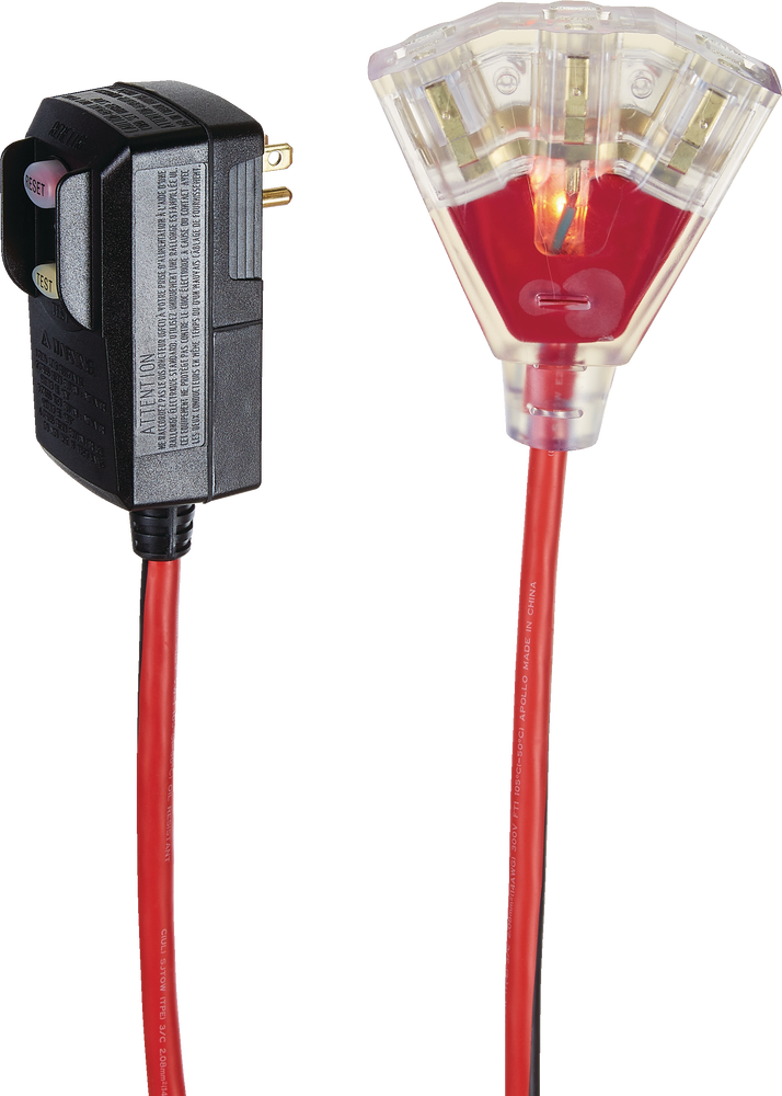 MAXIMUM 6ft 14/3 Outdoor GFCI Extension Cord with 3 Grounded Outlets