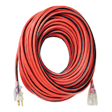 Rallonge d’extérieur MAXIMUM, calibre 14/3, 100 pi, prise avec mise à la terre, extrémité illuminée et connecteur verrouillable, haute visibilité Overhead_Flat