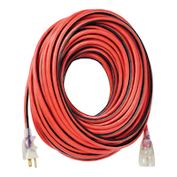 MAXIMUM 100-ft 14/3 Outdoor Extension Cord with Grounded Outlet, Lighted End and Locking Connector, Hi-Visibility Overhead_Flat