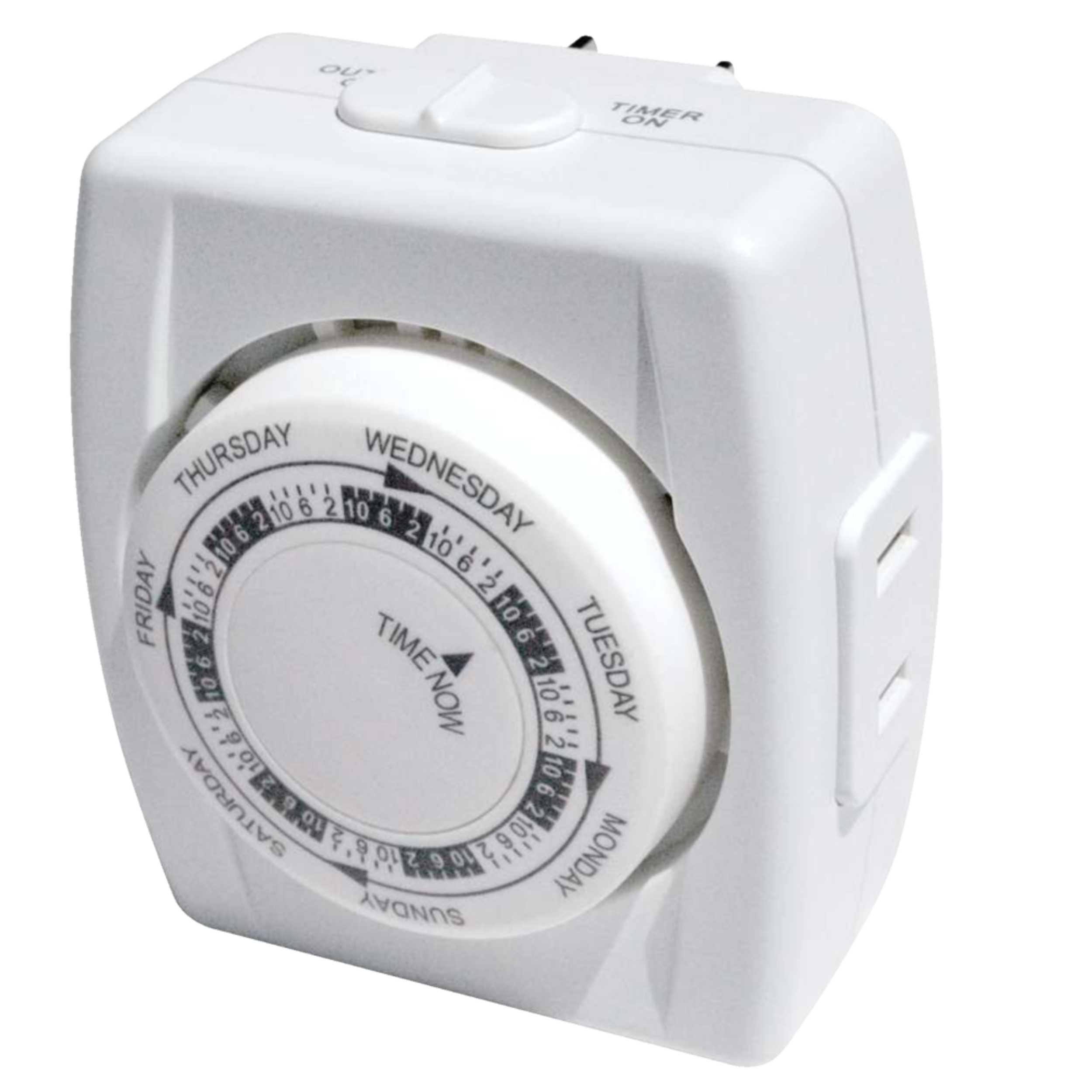 NOMA 7Day Mechanical Vacation Timer, NonProgrammable, Indoor, White