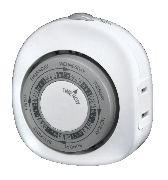 NOMA 7Day Mechanical Vacation Timer, NonProgrammable, Indoor, White
