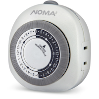 NOMA 24 Hour Indoor Mechanical Timer, 24 Programmable settings, 1-Outlet, White