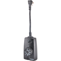 NOMA Outdoor Photocell Timer, Dusk to Dawn Sensor with Countdown, 1 Grounded Outlet, Black Front_Angled_Left