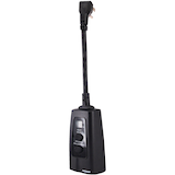 NOMA Outdoor Timer, 1 Grounded Outlet, Black Front_Angled_Left